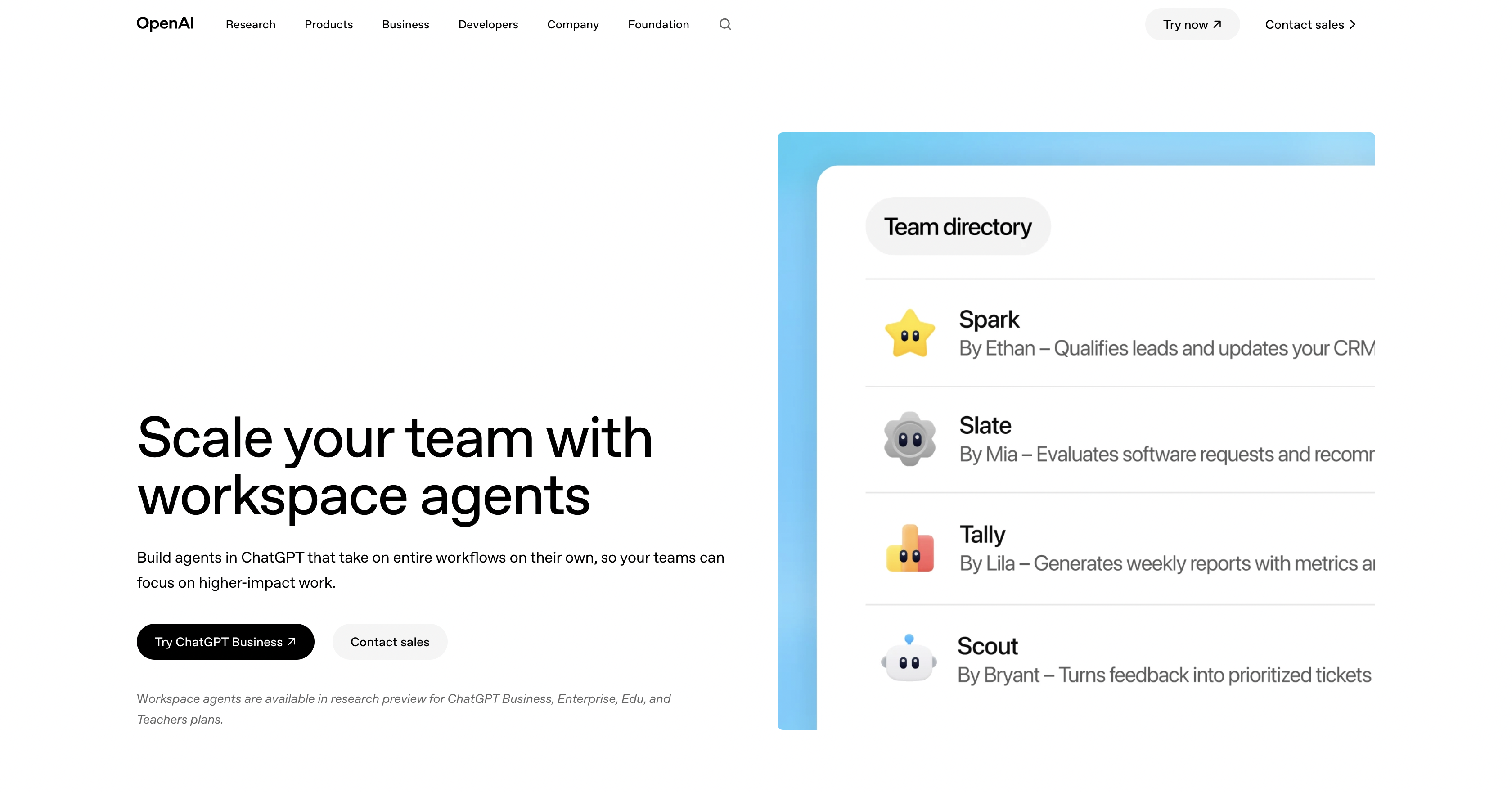 OpenAI Workspace Agents interface screenshot